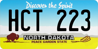 ND license plate HCT223