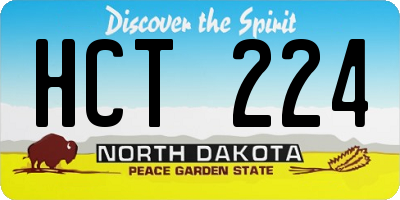 ND license plate HCT224