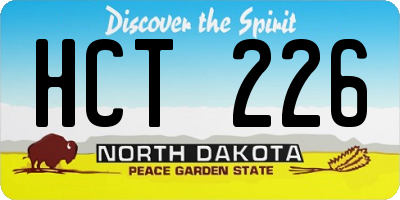 ND license plate HCT226