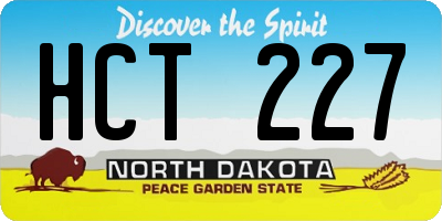ND license plate HCT227