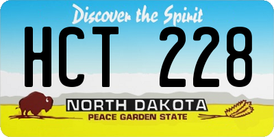 ND license plate HCT228