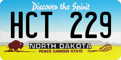 ND license plate HCT229