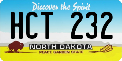 ND license plate HCT232