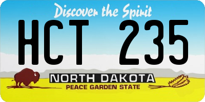 ND license plate HCT235