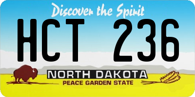 ND license plate HCT236