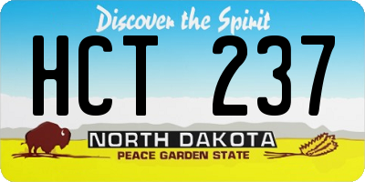 ND license plate HCT237