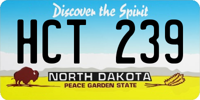 ND license plate HCT239