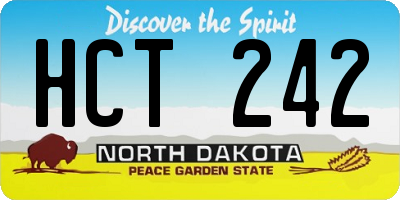 ND license plate HCT242