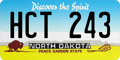 ND license plate HCT243