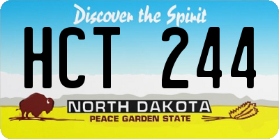 ND license plate HCT244