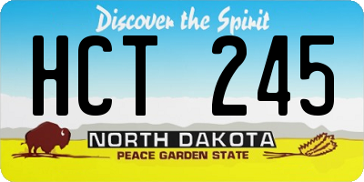 ND license plate HCT245