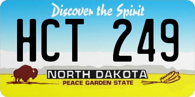 ND license plate HCT249