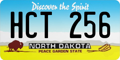 ND license plate HCT256