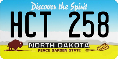 ND license plate HCT258