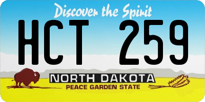 ND license plate HCT259