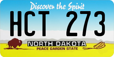 ND license plate HCT273