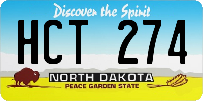 ND license plate HCT274