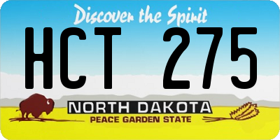 ND license plate HCT275