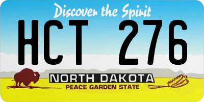 ND license plate HCT276