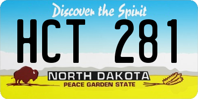 ND license plate HCT281