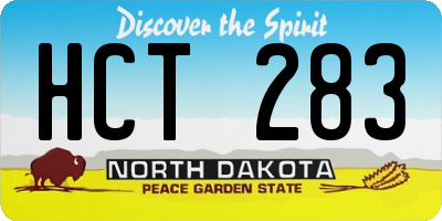 ND license plate HCT283