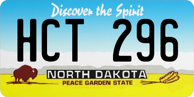 ND license plate HCT296