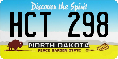 ND license plate HCT298