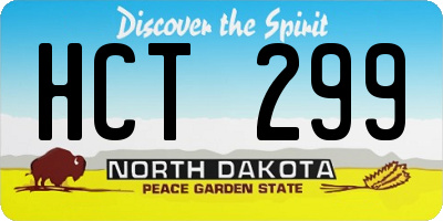 ND license plate HCT299