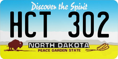 ND license plate HCT302