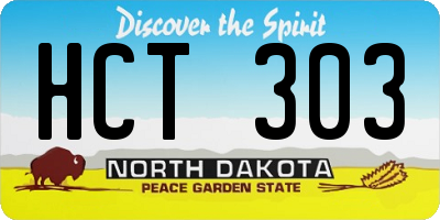 ND license plate HCT303