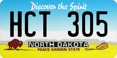 ND license plate HCT305