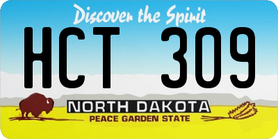 ND license plate HCT309