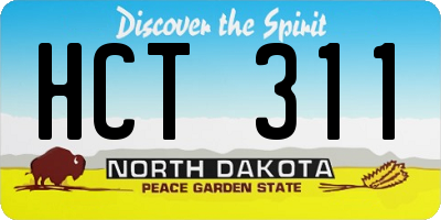 ND license plate HCT311