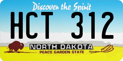 ND license plate HCT312