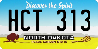 ND license plate HCT313