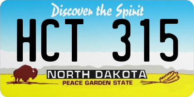 ND license plate HCT315