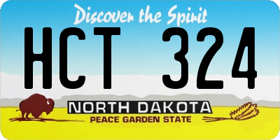 ND license plate HCT324