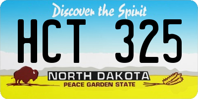 ND license plate HCT325