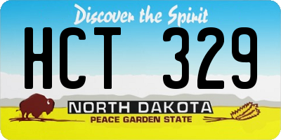 ND license plate HCT329