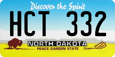 ND license plate HCT332