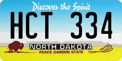 ND license plate HCT334