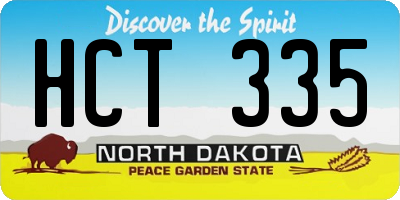 ND license plate HCT335