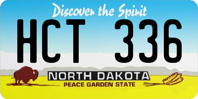 ND license plate HCT336