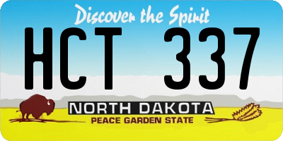 ND license plate HCT337