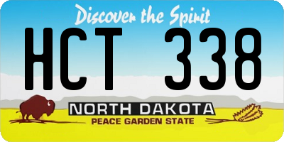 ND license plate HCT338