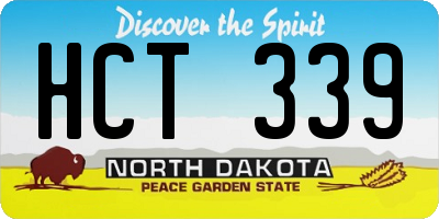 ND license plate HCT339