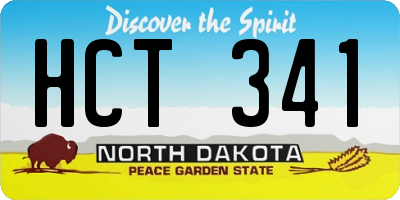 ND license plate HCT341