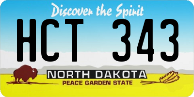 ND license plate HCT343