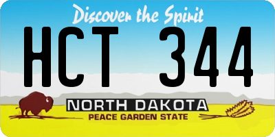 ND license plate HCT344