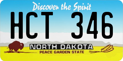 ND license plate HCT346